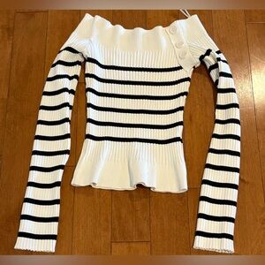 NWOT- Urban Outfitters striped off the shoulder shirt